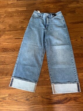 Express Wide Leg Cuffed Women’s Jeans 👖 - Med Blue